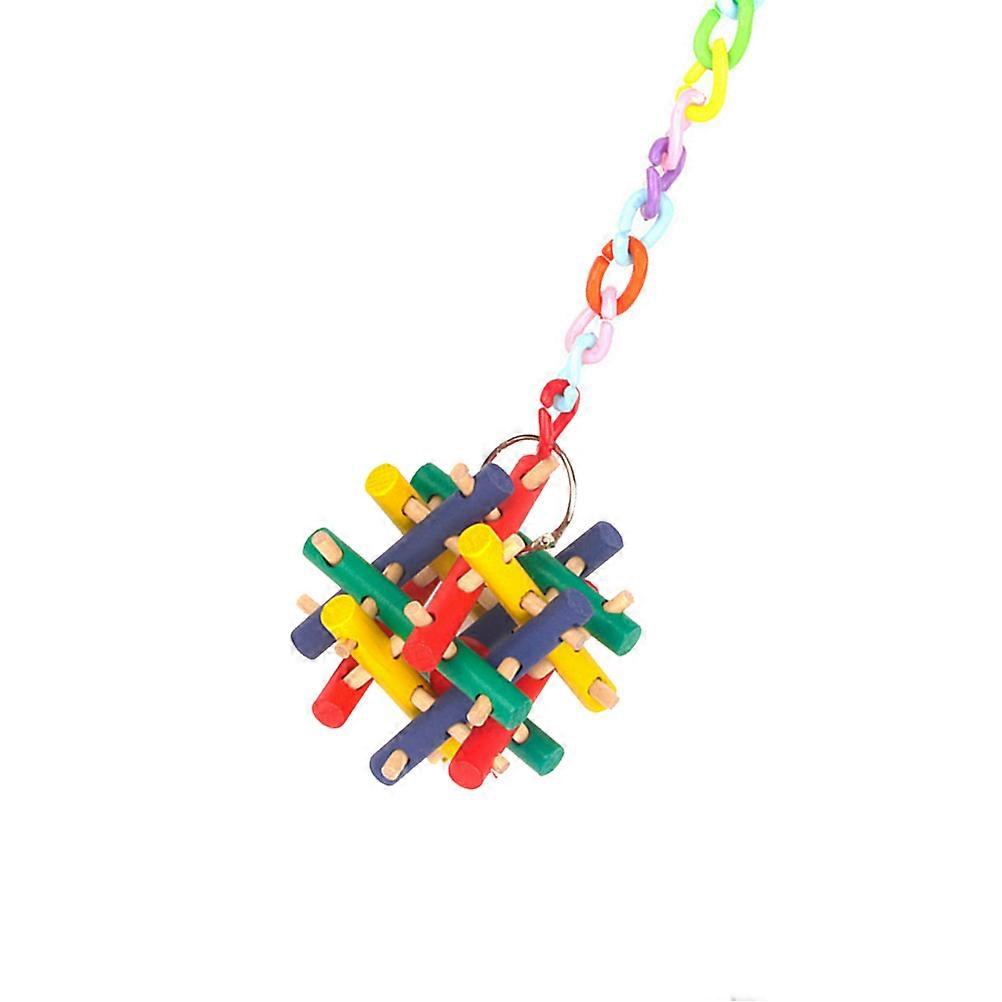 Parrot Foraging Toy Hanging Parrot Bird Bite Toy Cockatiels Playground for Chewing and Exploring 8 x 8 x 8 Cm Wood Bite Toy 1Pcs