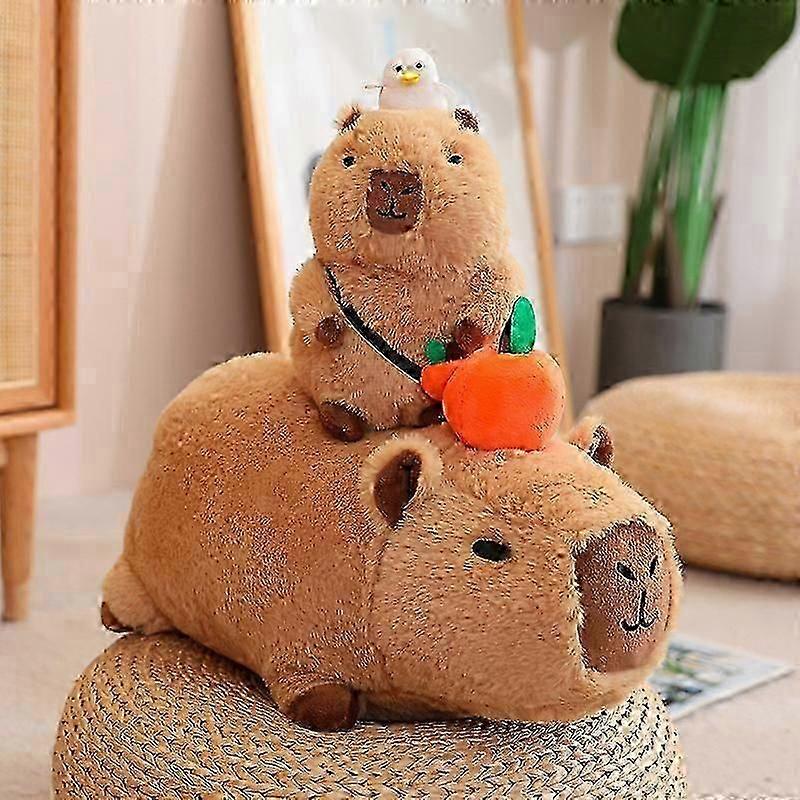 Capybara Plüschtier Simulation Capibara mit Früchten flauschige Puppe Kuscheltiere Bubble Anhänger Lustiges Geschenk für WeihnachtenKuscheltiere-Gut