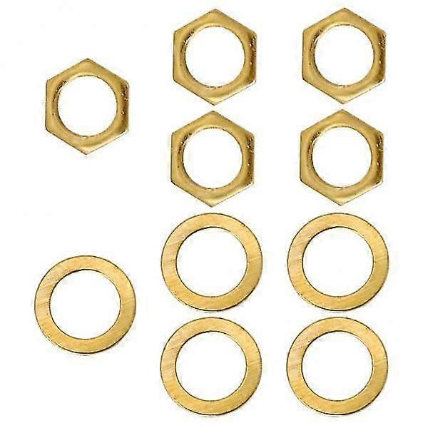 4x5 Pieces Electric Guitar Bass Jack Output Socket Nuts Washers Gold