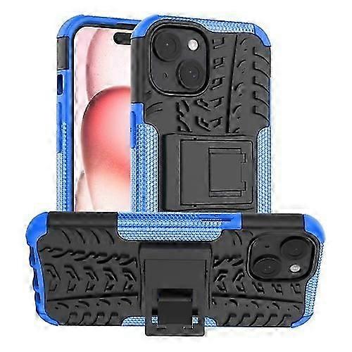 For iPhone 15 Tire Texture TPU + PC Mobile Phone Case with Holder