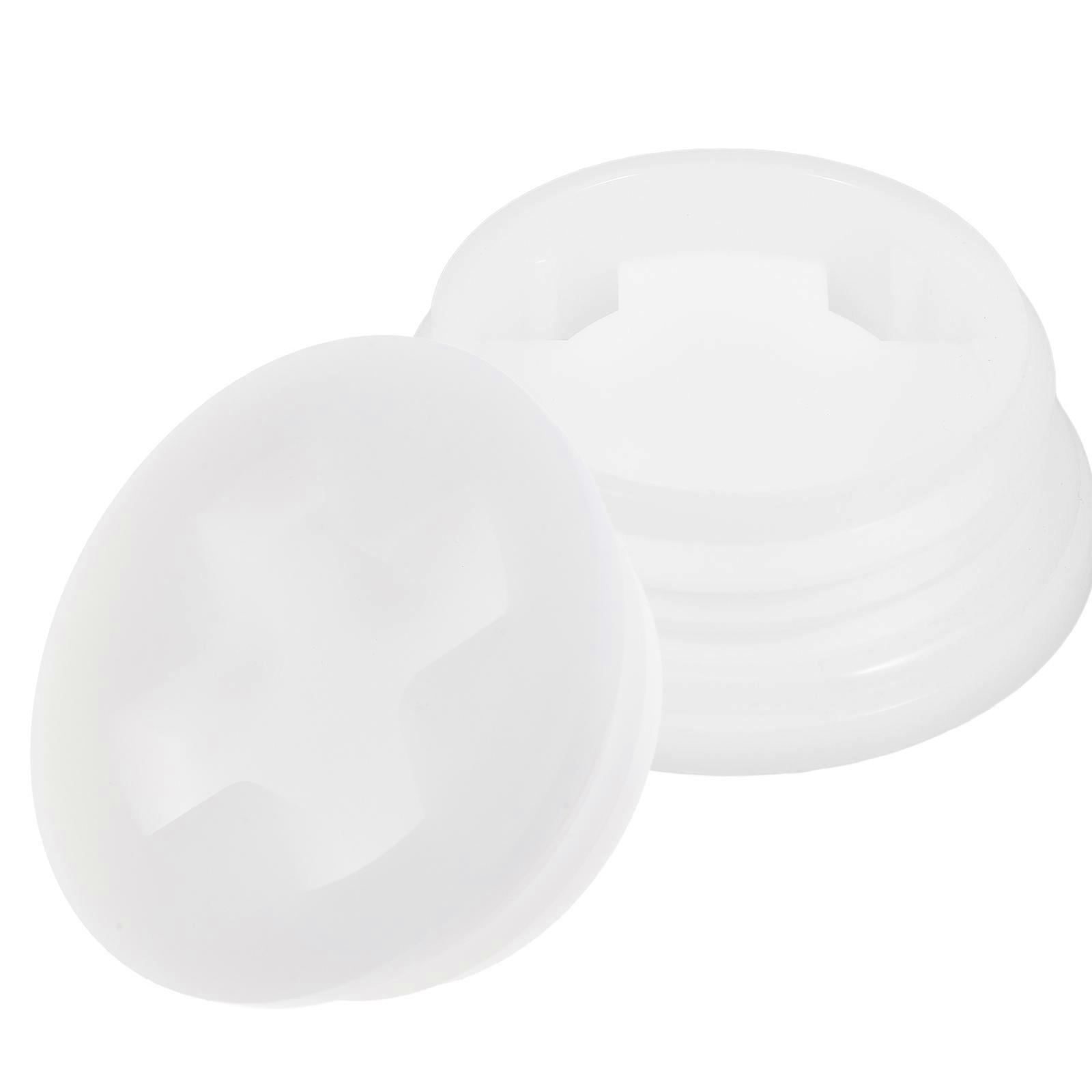 Plastic Water Storage Barrel Drum Dust Cover For Chemical White Round Seal 2Pcs