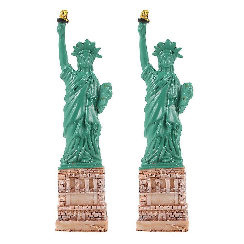 Symbol of Freedom Statue of Liberty Figurine Resin Craftsmanship for Office Desk Ornament 2Pcs