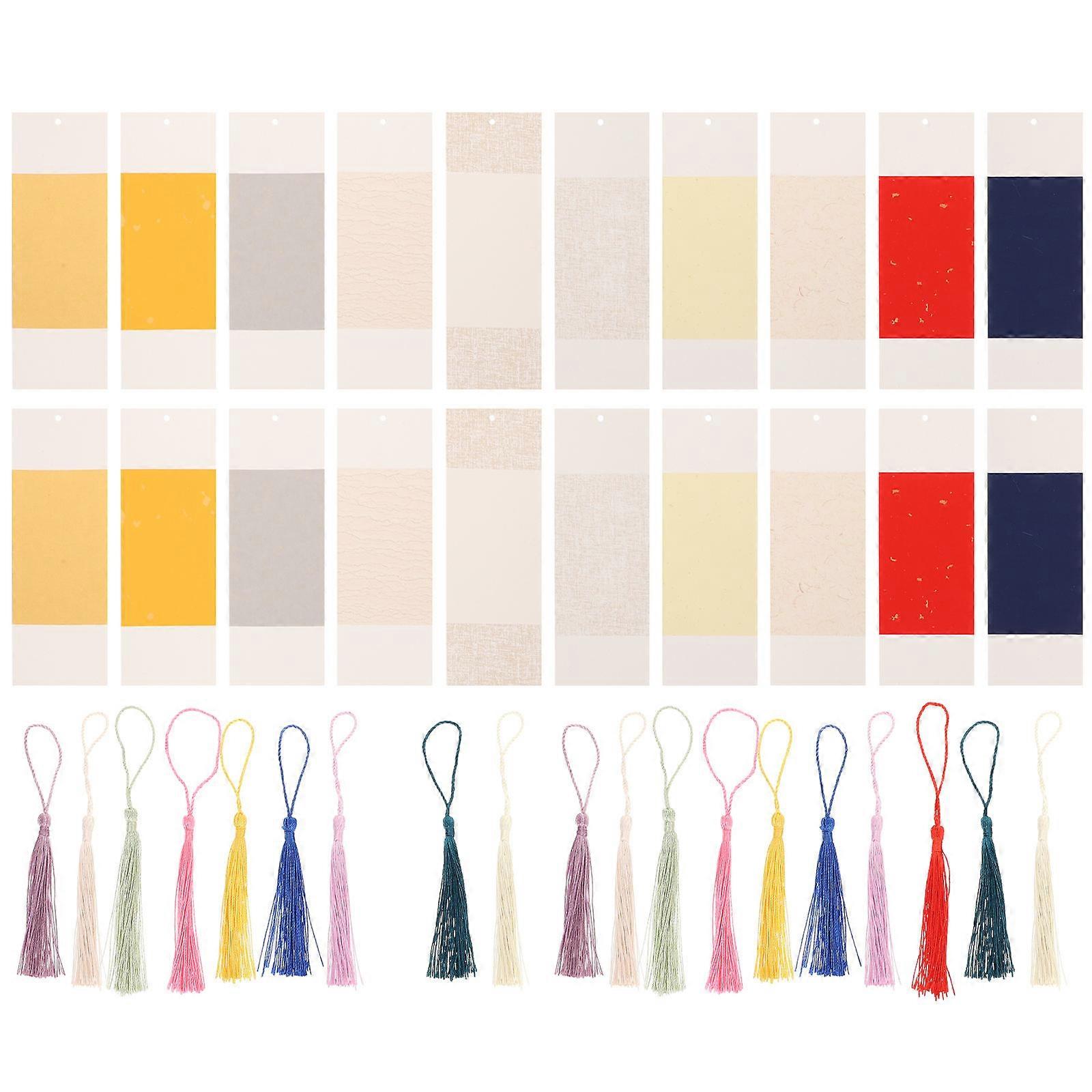 DIY Bookmarks with Tassels for Use Assorted Color Paper Material 2 Packs