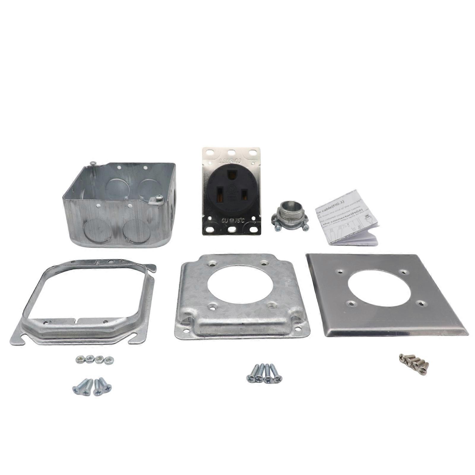 Industrial Strength 50 Amp 3 Poles 4 Wire Electrical Socket NEMA 6 50R Electrical Socket with Reinforced Metal Frame Multicolor