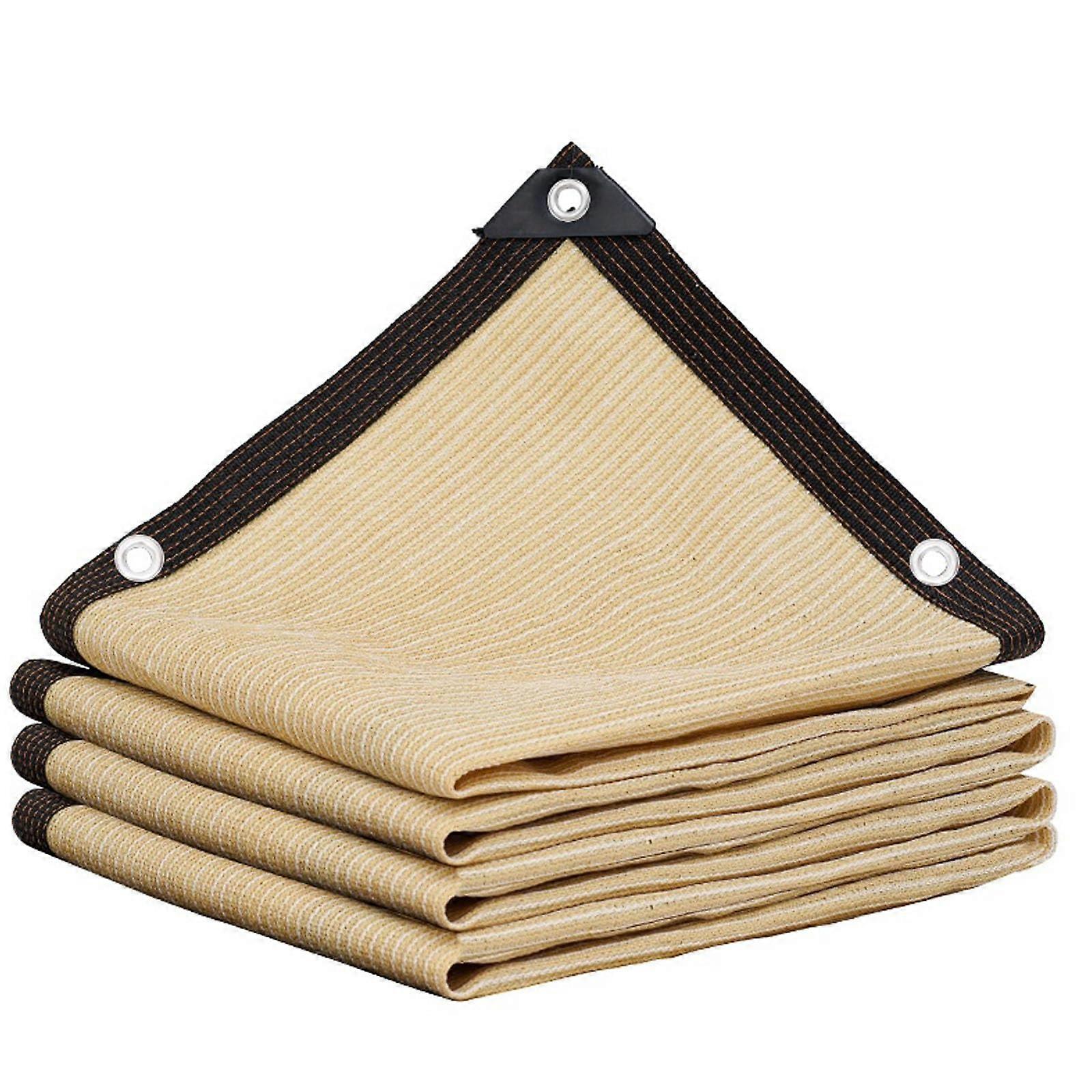 Sun Shade Cloth With Eyelets For Plants, UV Protection Net, 8x15m Garden Shade Netting Beige