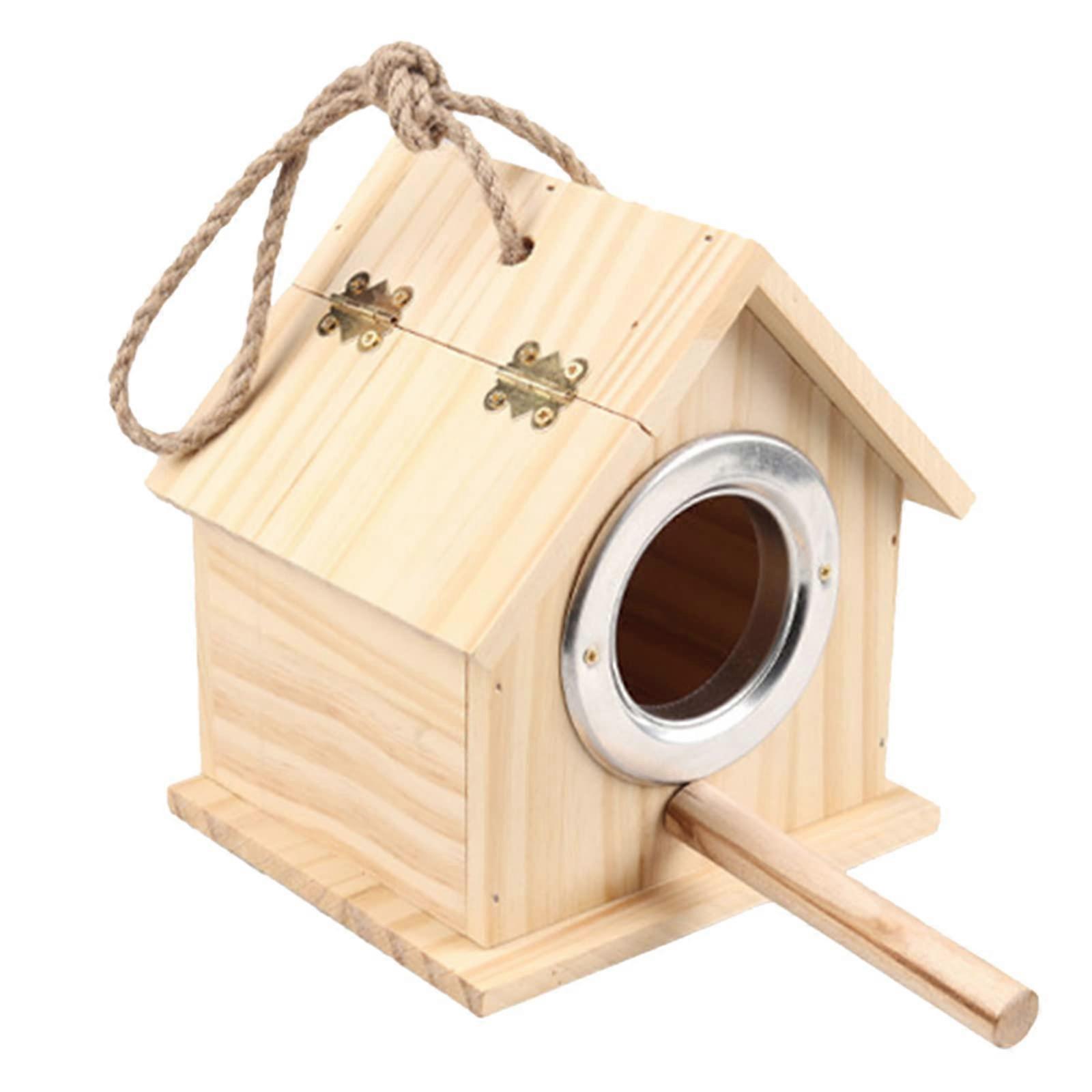 Wooden Bird House Parakeet Nesting Box Bedding Bird Nesting Houses for Outdoor Breeding Box Pairing Box for Lovebirds