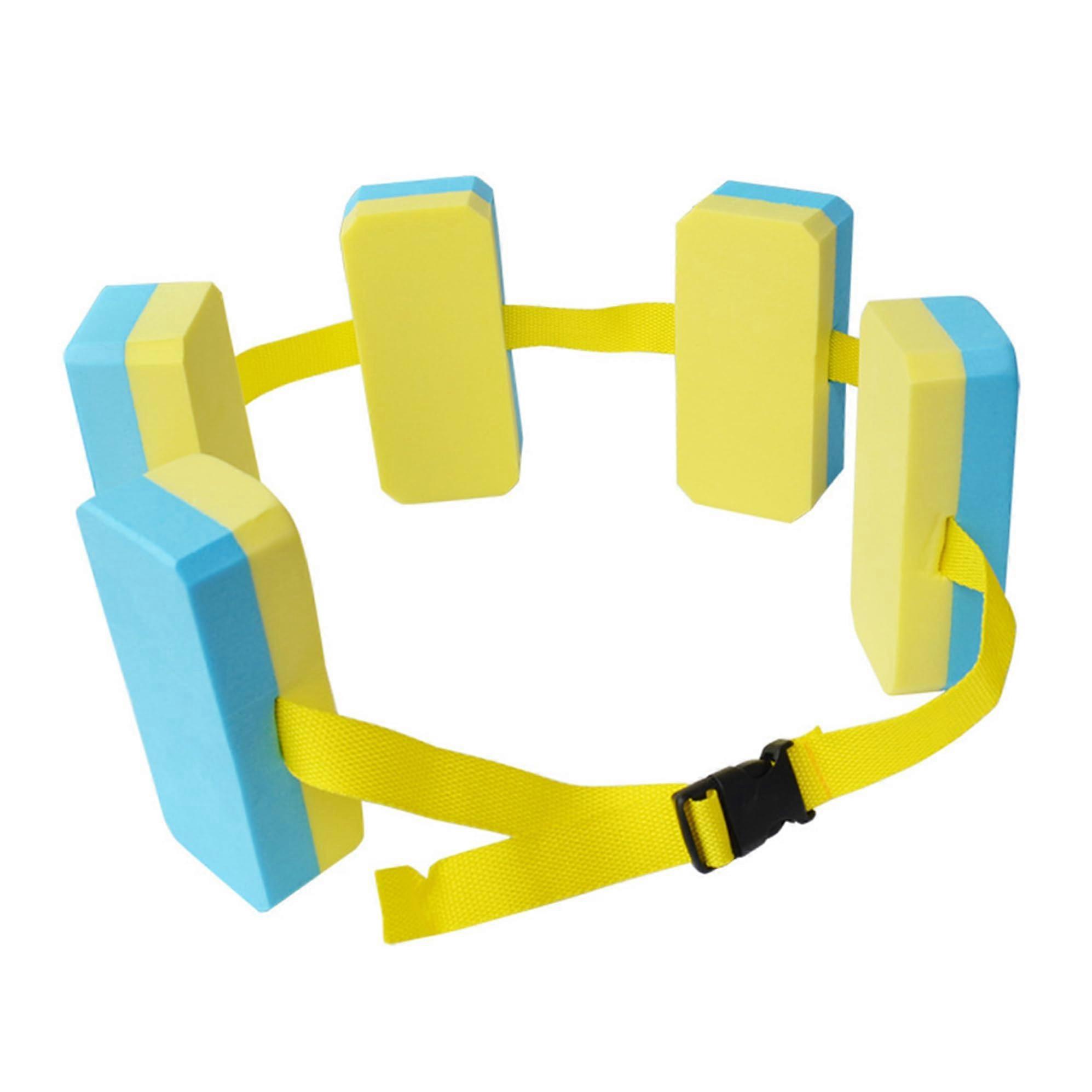 Swimming Back Float EVA Foam Swim Training Float With Adjustable Buckle Belt For Adults Beginners Trainers Blue Yellow