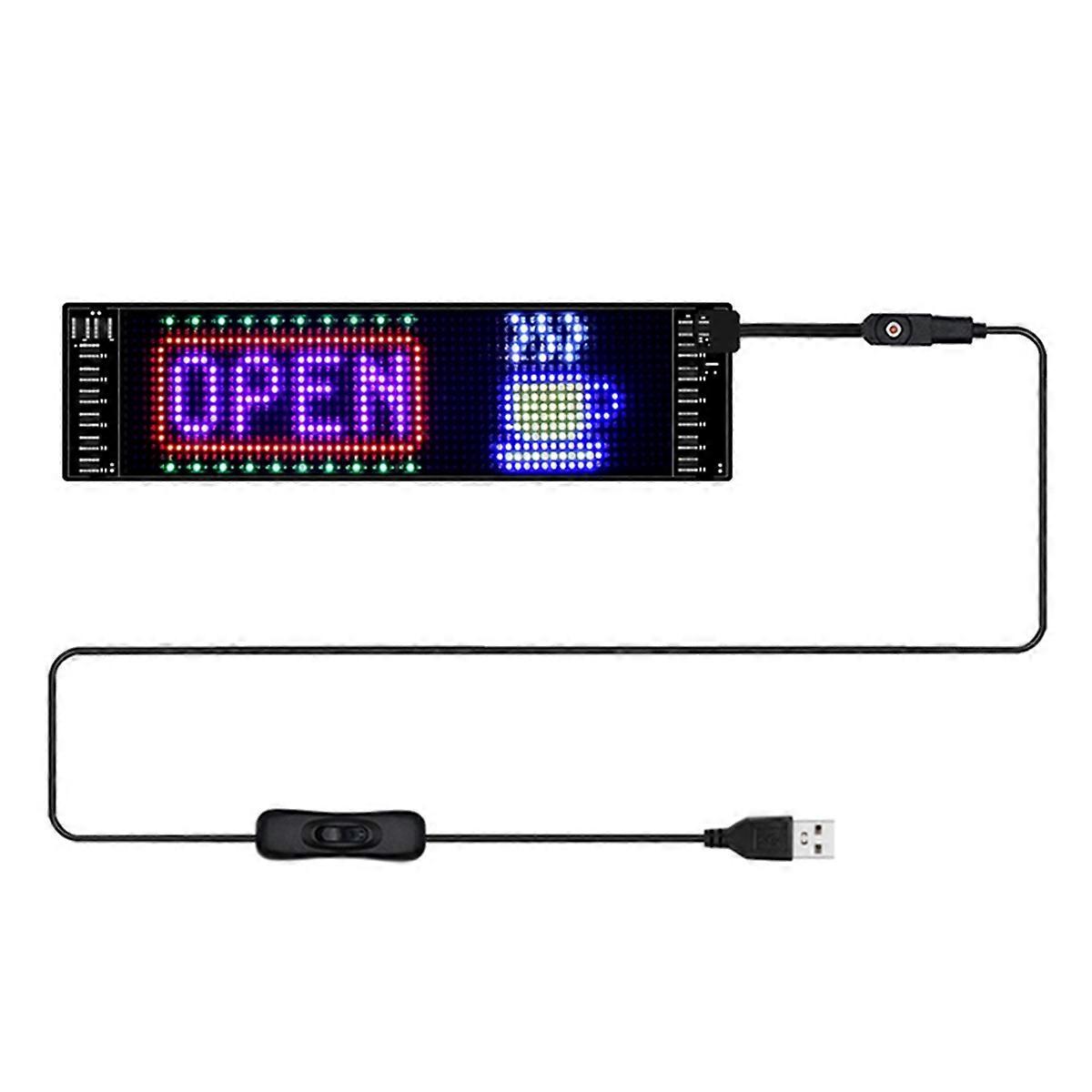 LED Pixel Panel USB 5V 16x96 Resolution Flexible LED Module RGB Scrolling Text Animation Display Bl