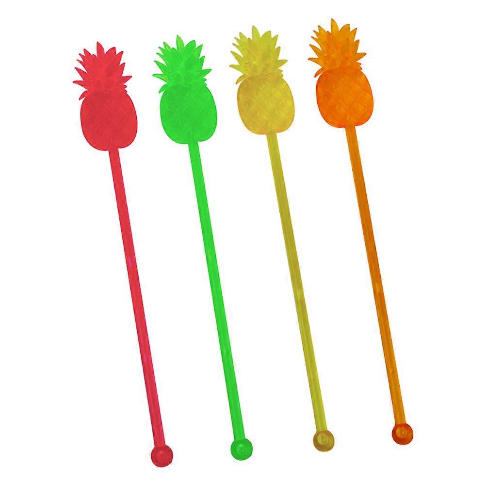 Stirring Mixing Stick Swizzle Sticks for Drinks Flexible Pineapple End Restaurant Use Assorted Color 20Pack
