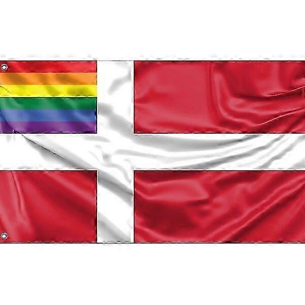 דגל דנמרק LGBTQ+ | עיצוב ייחודי, 3x5 רגל / 90x150 ס"מ ו-4x6 רגל / 120x180 ס"מ גודל