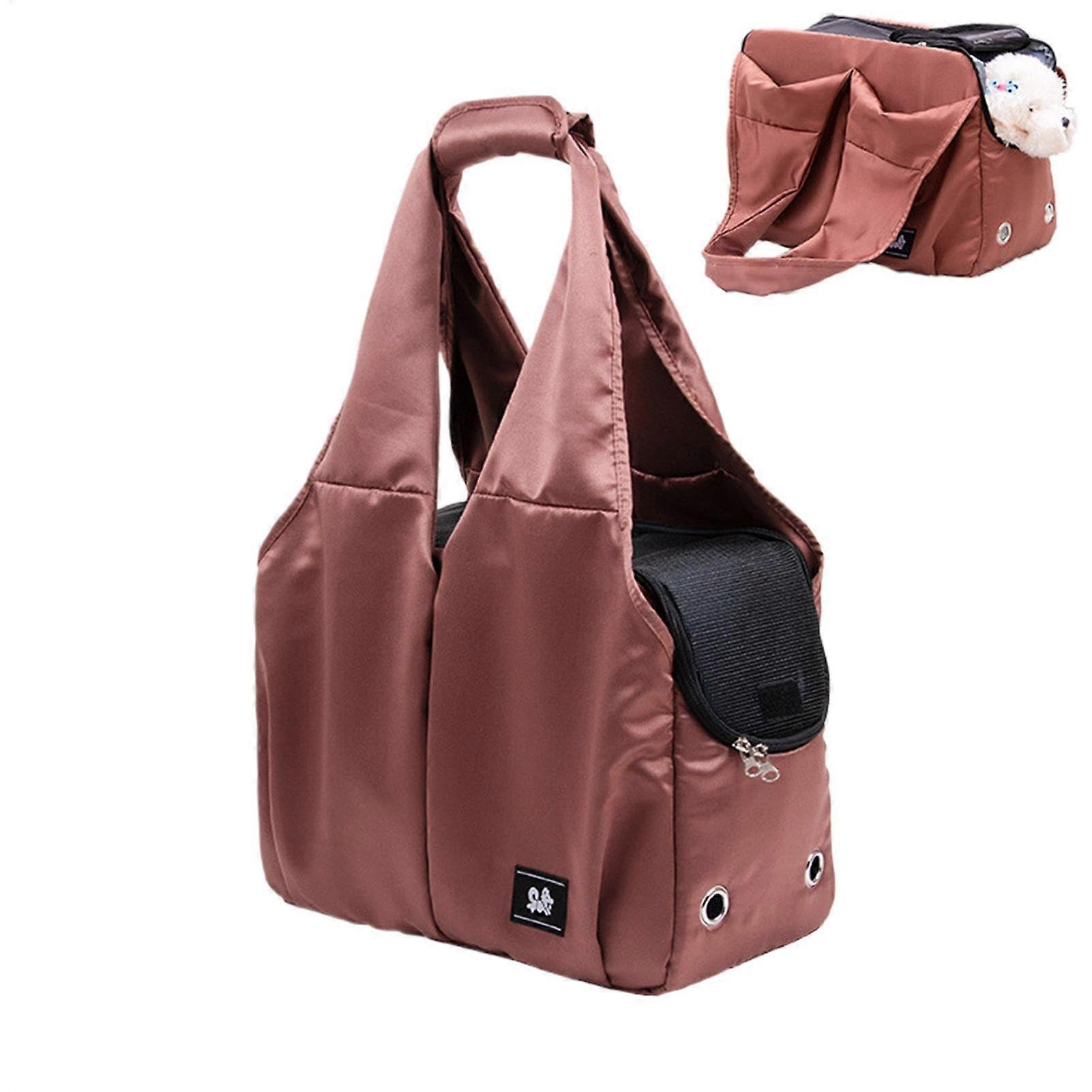 Carrier Sling for Small Dogs and Cats - Comfortable Large Capacity Soft Padded Breathable Shoulder Bag in Red