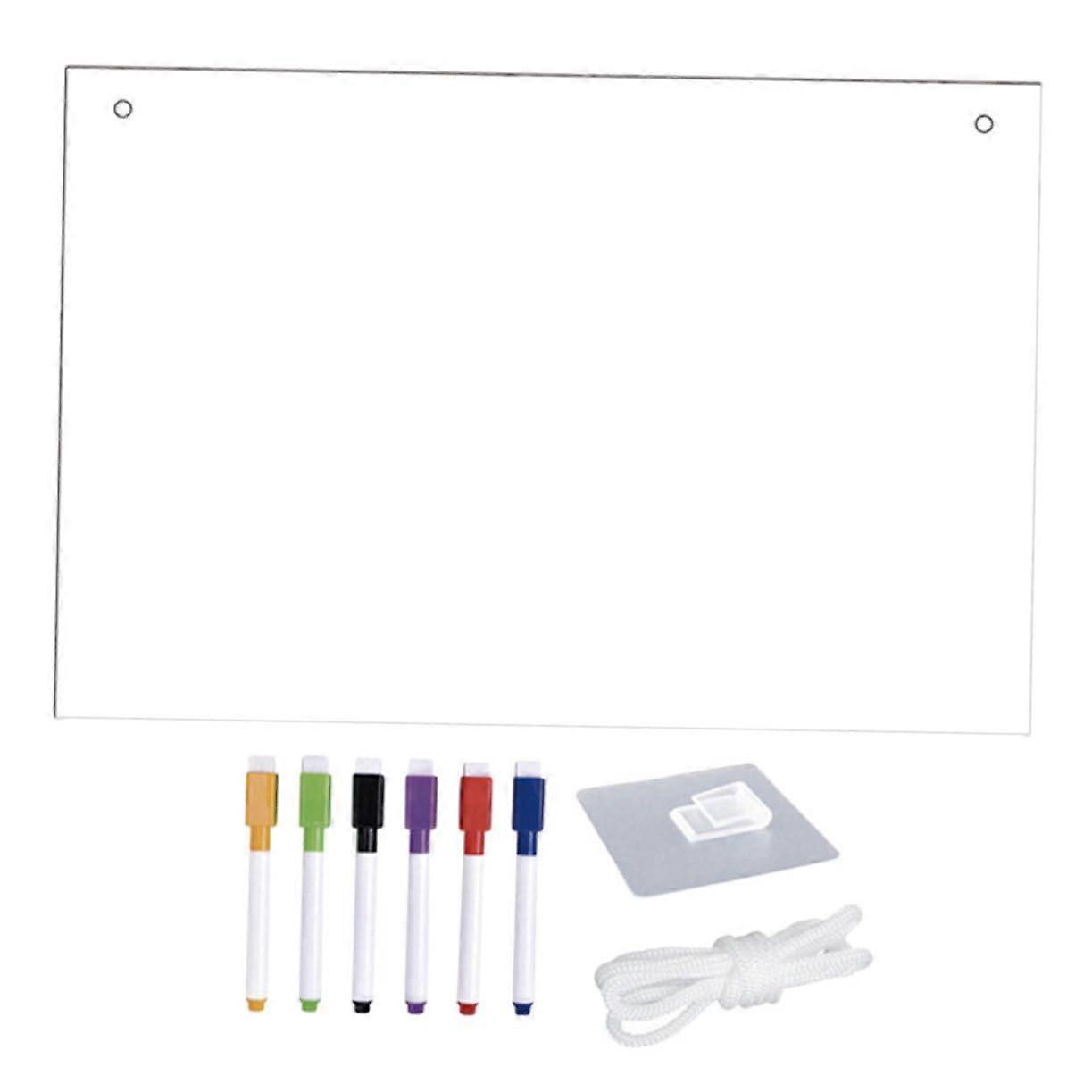 1 Piece Transparent Whiteboard for Dry Erase Markers, Writable Memo Board with Hanging for Office, Home, and School, Includes Marker for