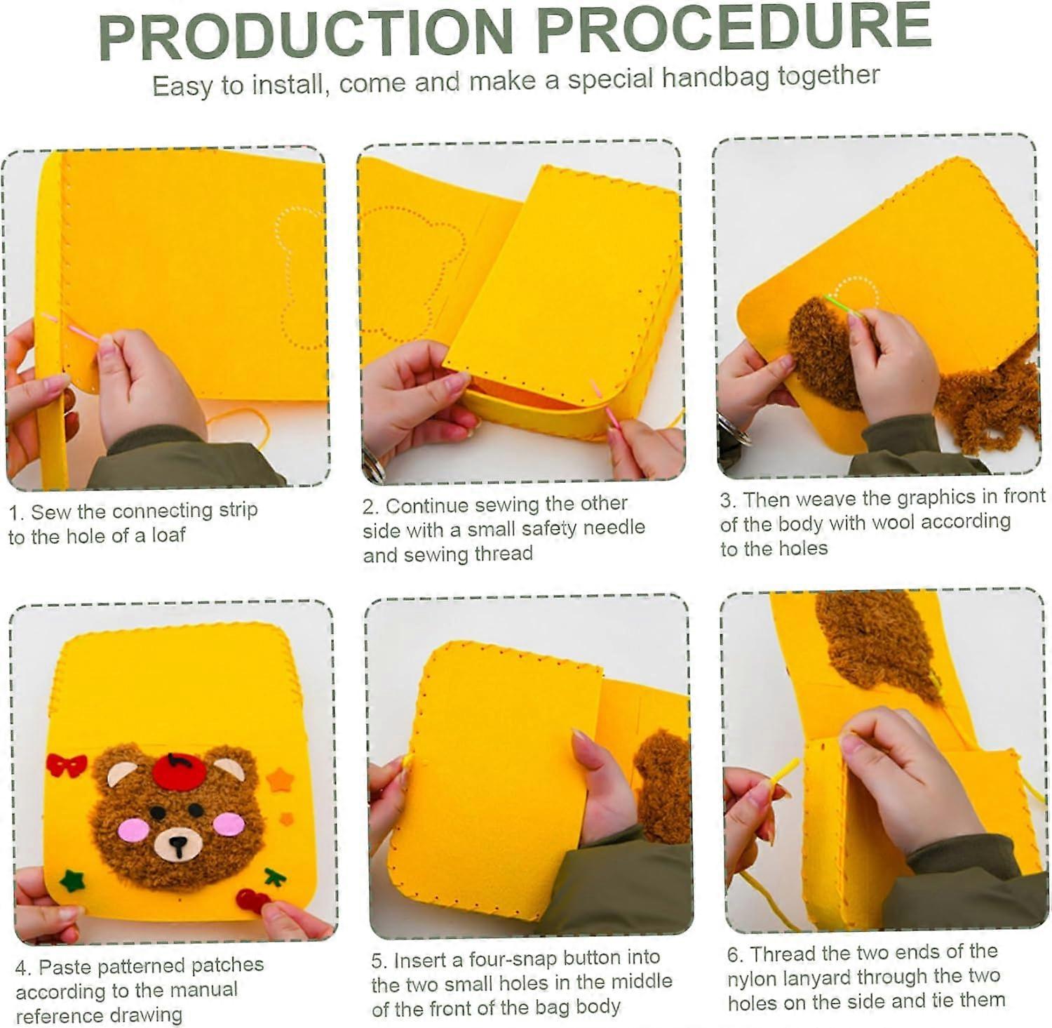 Stickerei Set Für Kinder - Cartoon Tiere Nähen Ab 3 Jahren