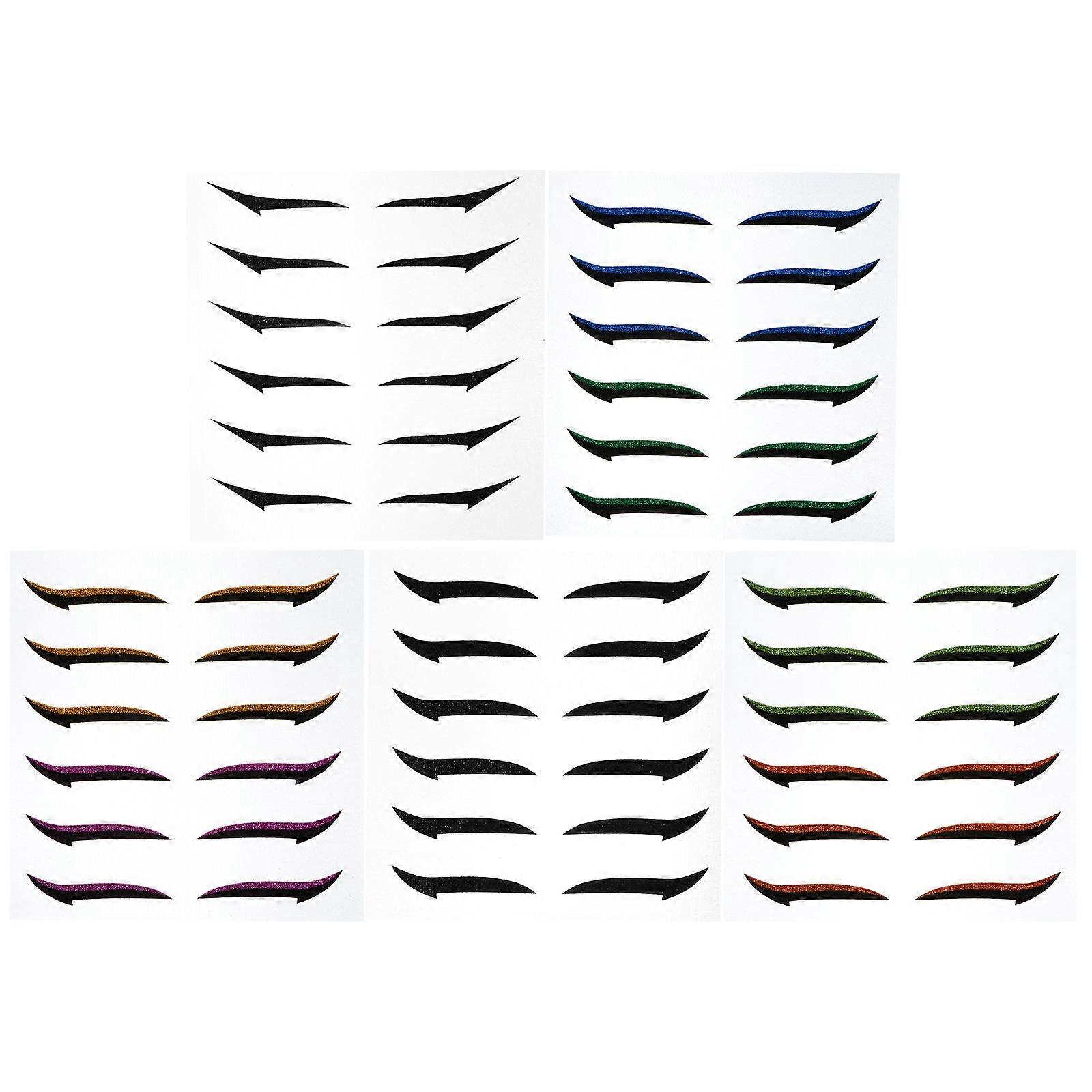 36 Pairs Reusable Glitter Eyeliner Stickers Double Eyelid Tapes for Eye Makeup