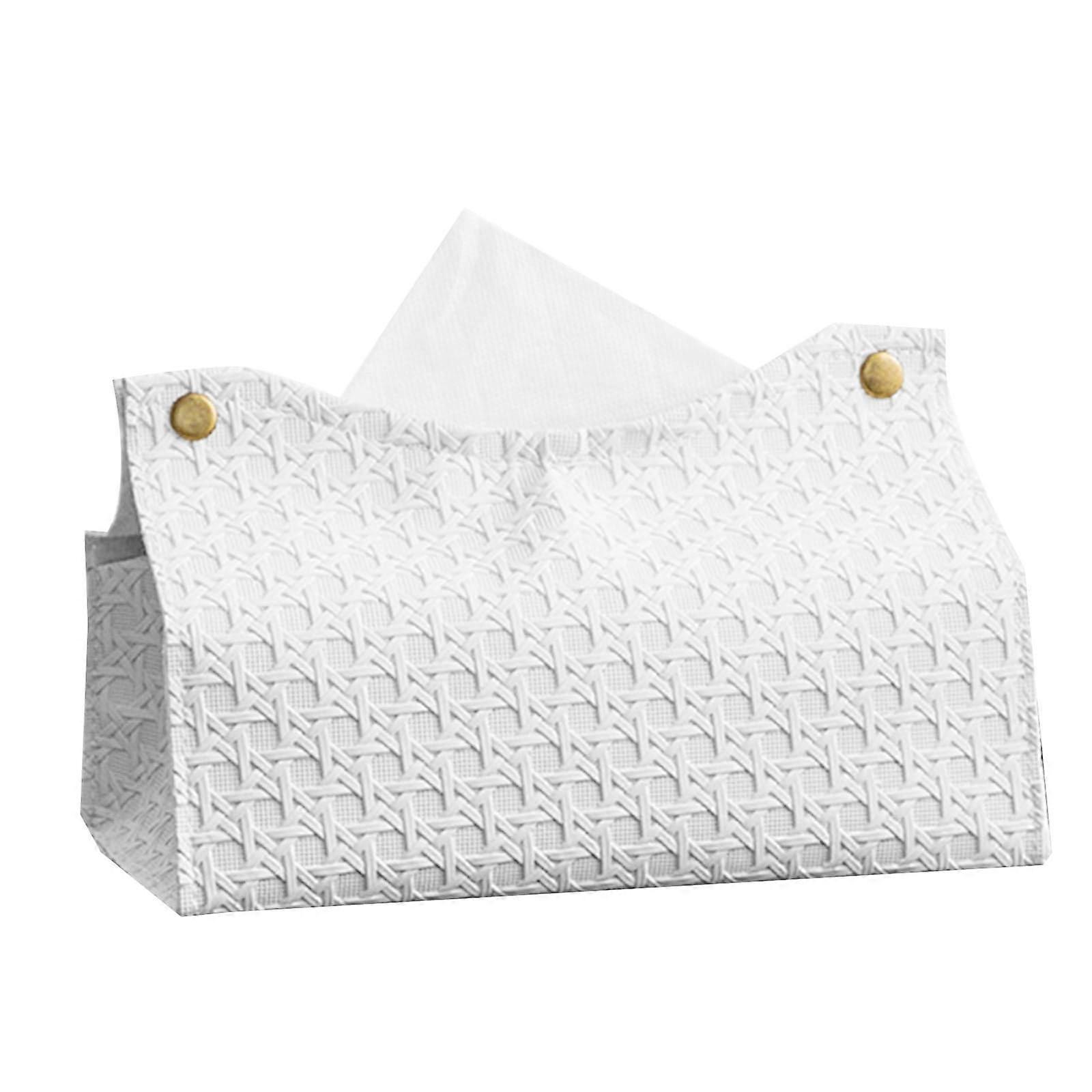 Tissue Box, Modern PU Leather Design, Rectangular Size for Bathroom, Living Room, Office, Desk Napkin Storage