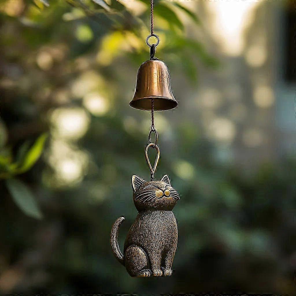 Cat Wind Chime 2025 ديكور حديقة القط الفريد الجديد في الهواء الطلق تمثال القط دقات الرياح لمحبي القطط معلقة الحلي التذكارية جرس الرياح خارج الفناء