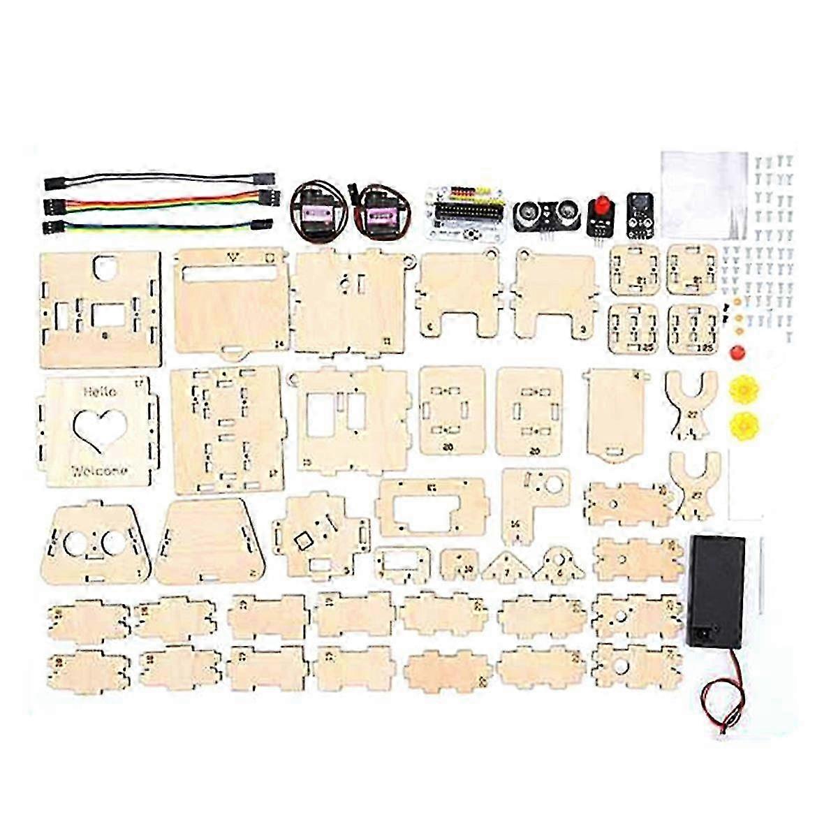 Programmable Dual Intelligent Welcome Robot Kit - DIY Science Experiment for Youth, STEAM Education Model