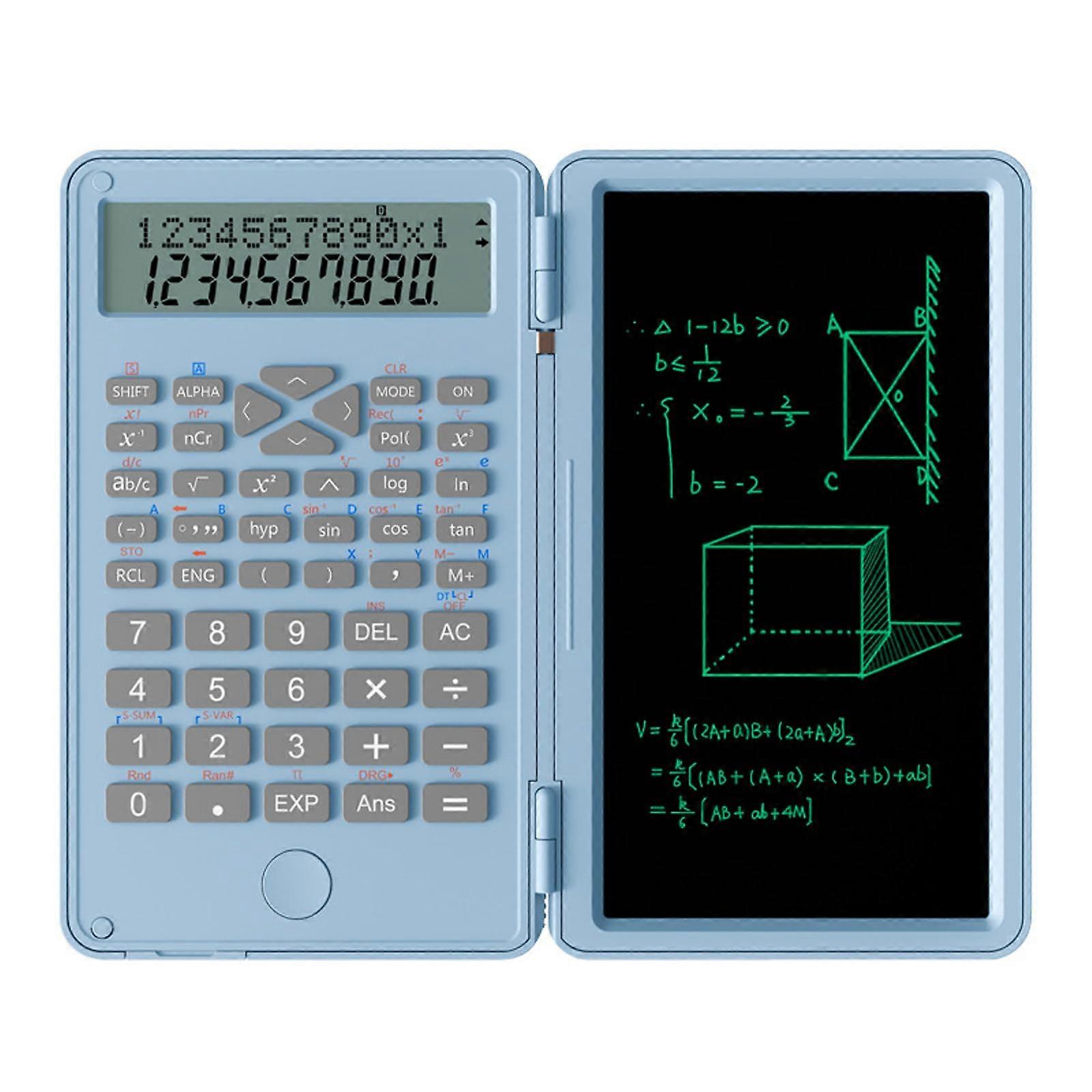Scientific Function Calculator Writing Tablet, Multifunction Handwriting Pad, Mini Pocket Size Blue, Middle School Use
