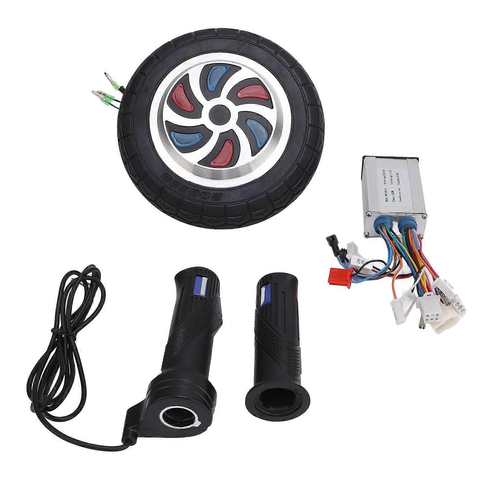 36V 350W 8 Zoll Elektroroller Nabenmotor Kit Glow in The Dark Radmotor Brushless Controller mit Lenkerdrehgriffen für DIY-UmbauYMQX)