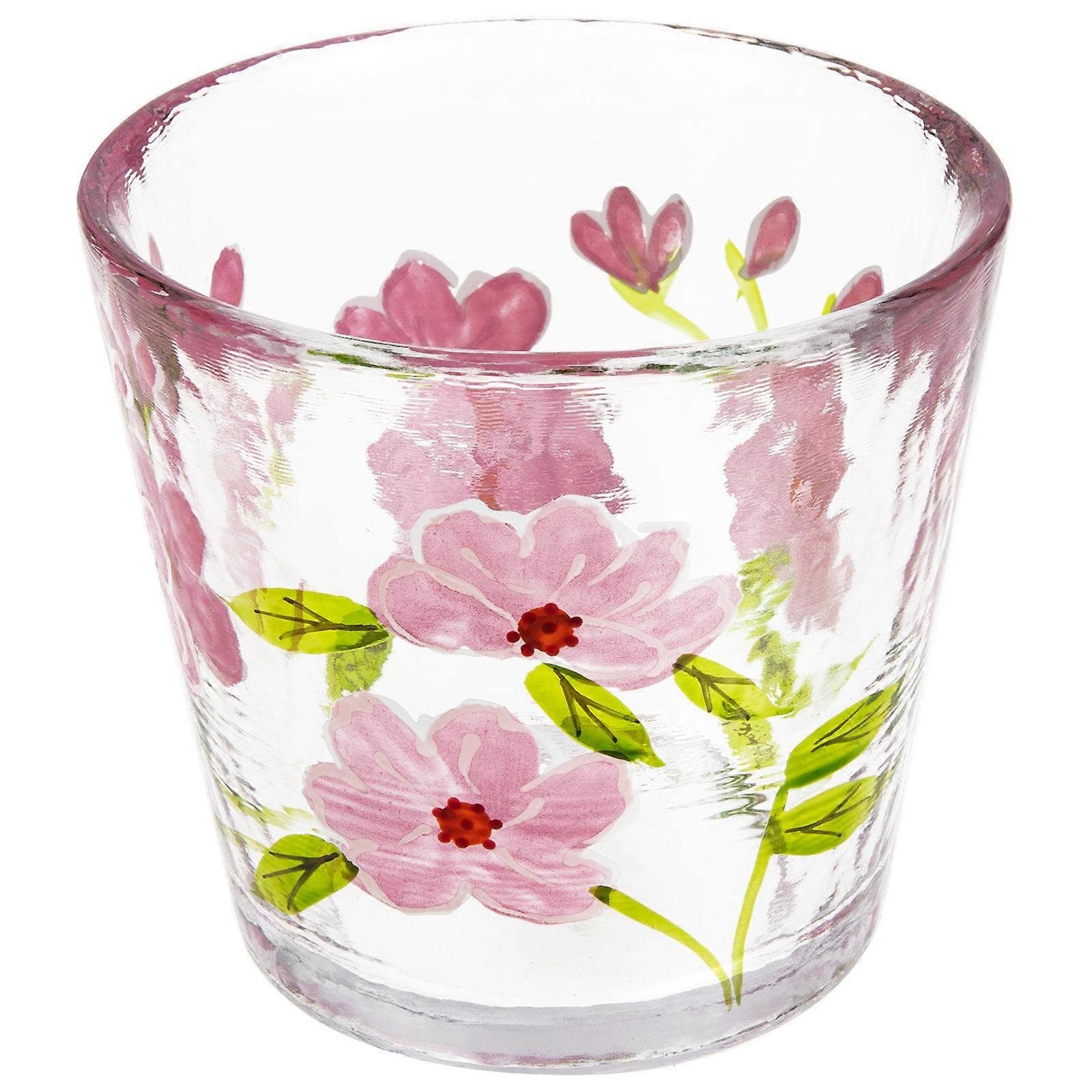 Pink Glass Milk Mug 8x7cm With Easy To Clean Function For Birthday present 1Pack