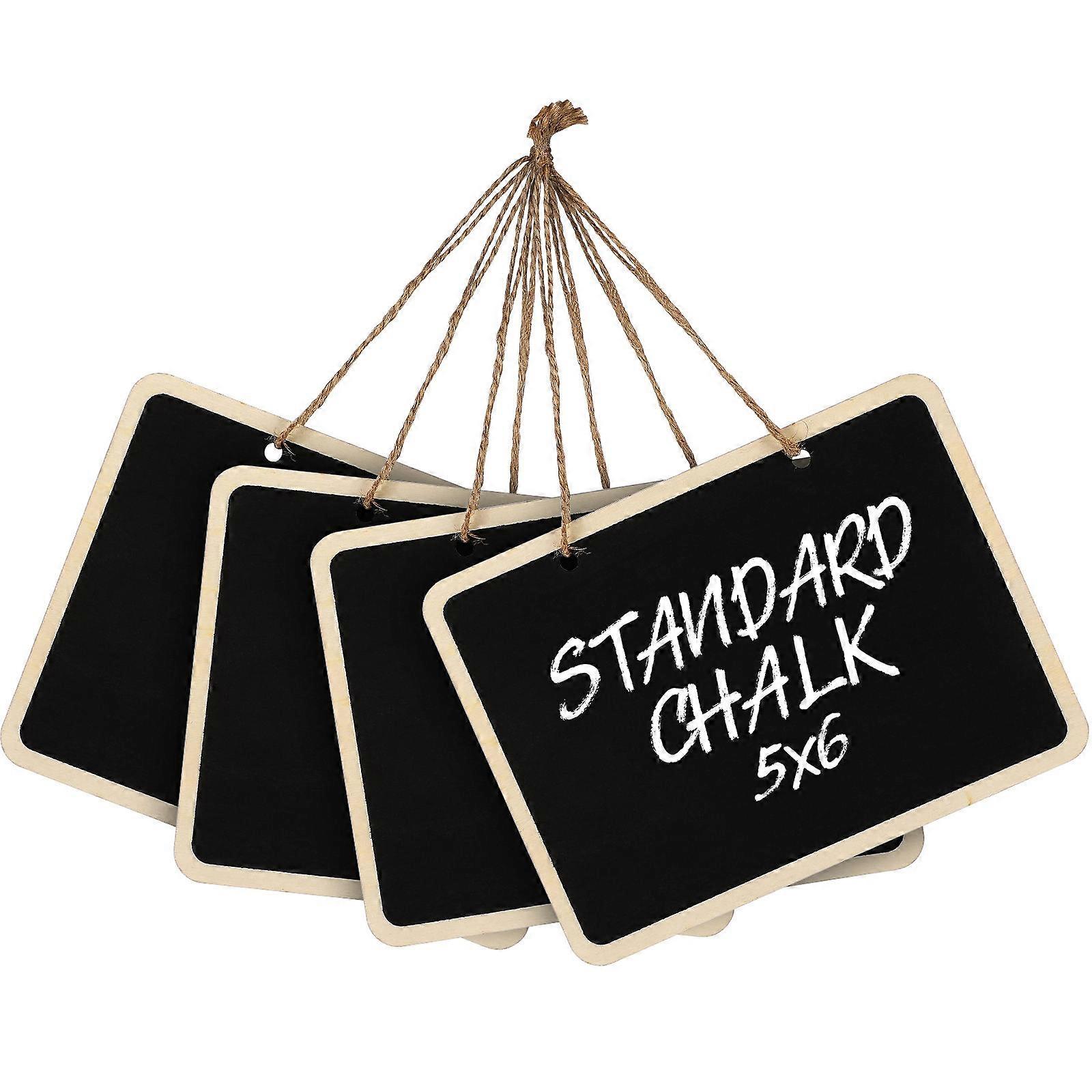 Small Chalkboard Signs Rectangular Double Sided Writing Surface Wooden Home School Office 6.3 x 4.7 Inches 4Set