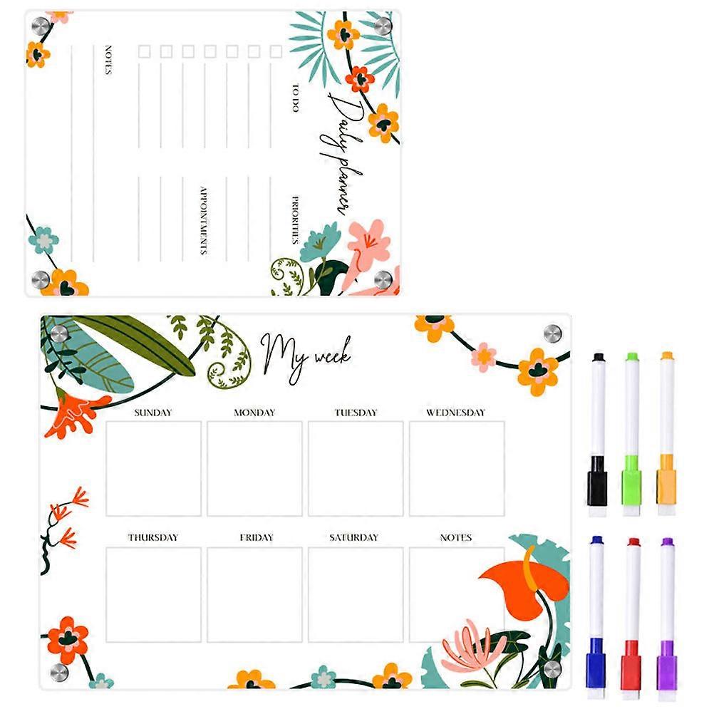 Planning Board Family Weekly Planner Whiteboard Erasable Rectangular 1 Set