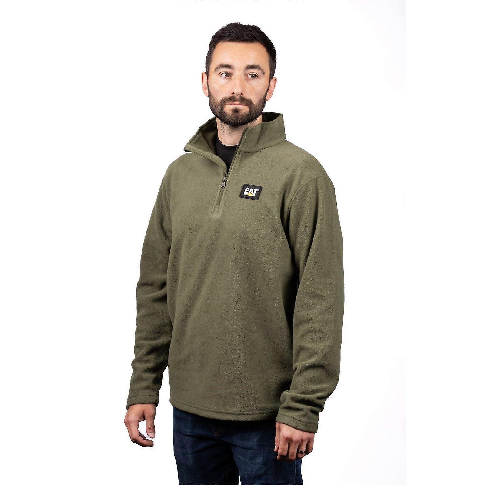 Caterpillar Cat Microfleece Quarter Zip Polyester Men's Green Sweatshirt