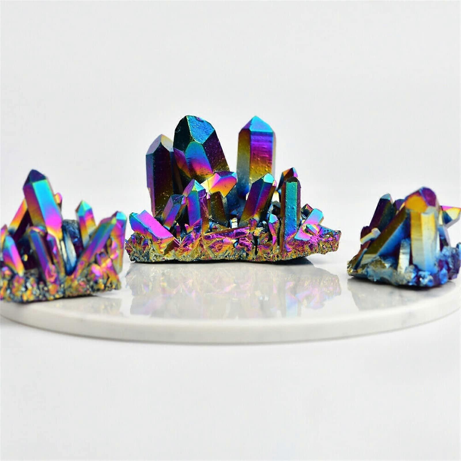 Natural Rainbow Titanium Quartz Crystal Stone for Pattern Decor Gift (Size: 70g) Raw Stones and Minerals (Size: 15g)