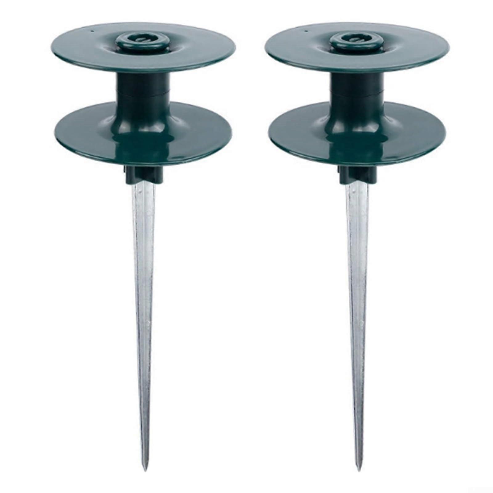 Garden Hose Reel Guide with Smooth Wheel and Metal Spike for Plant Protection and Lawn Irrigation Equipment (2 Pack)