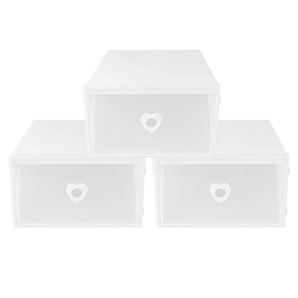 Plastic Organizer Box Shoe Storage Containers Dust-Proof Home Organization 3Pcs