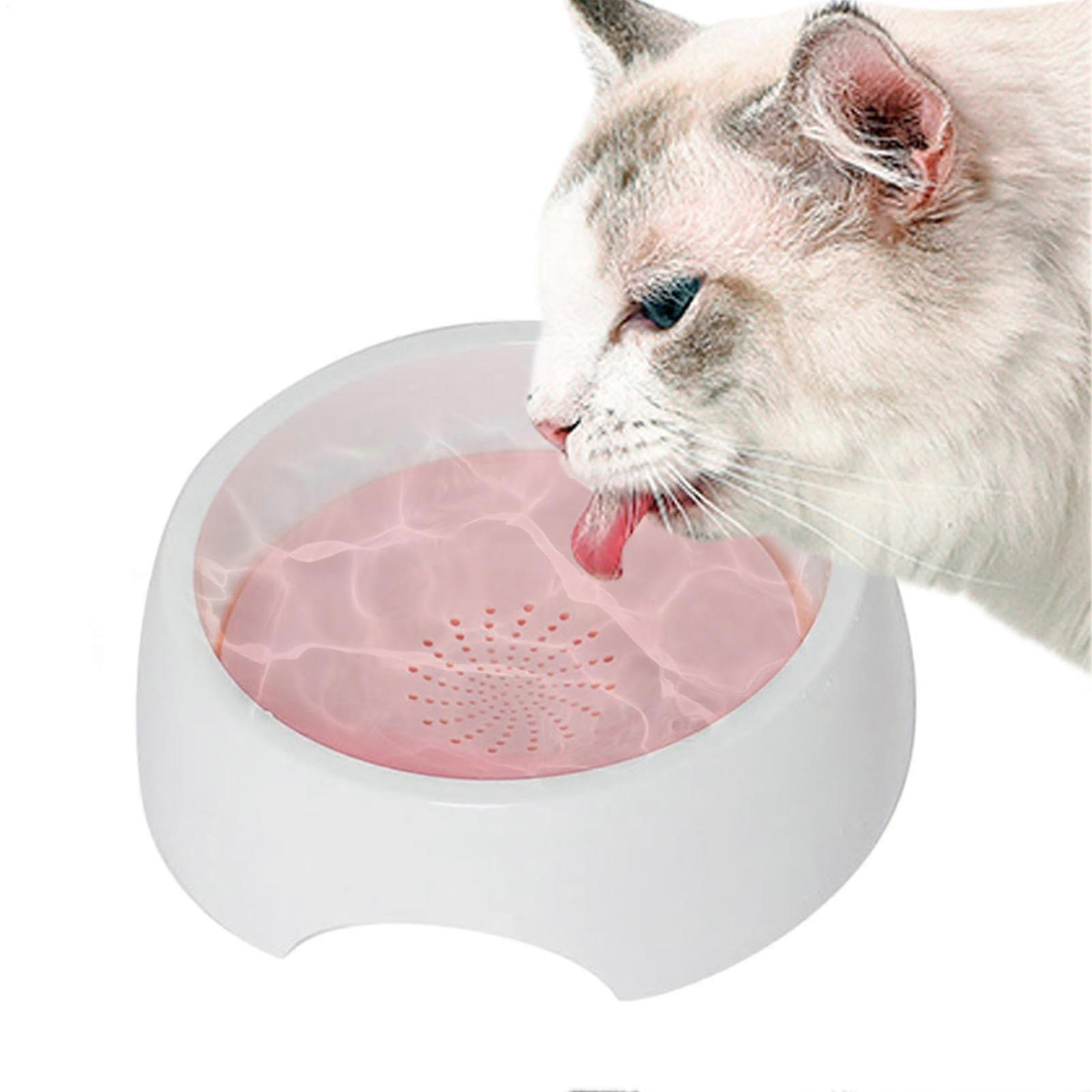 Pet Floating Water Dispenser, Spill Proof Dog Bowl, 1500 ml Cat Fountain NoSlip, Floating Bowl, Large Capacity, No Drip for Small Animals, Pink