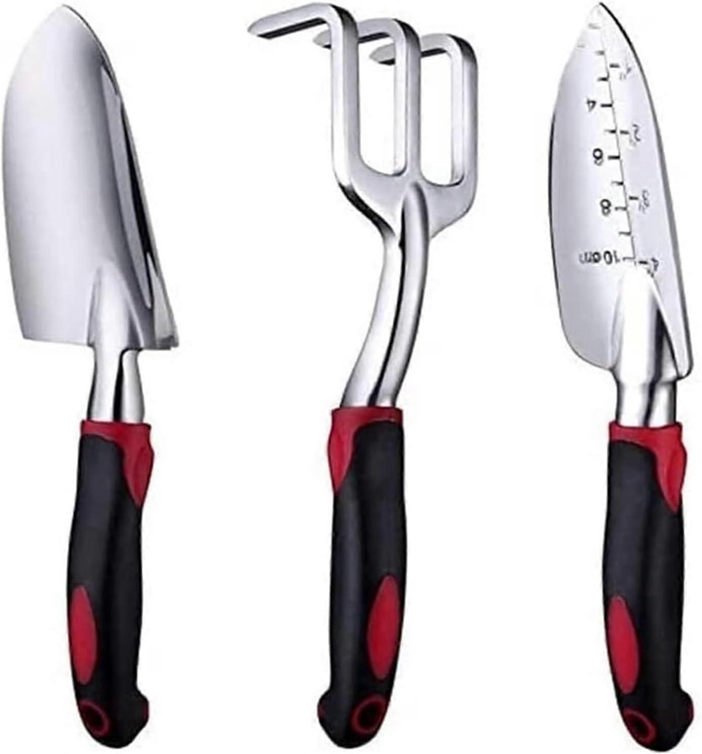 Essential Garden Tool Set - 3-Piece Shovel, Fork And Trowel Kit With Scissors Included