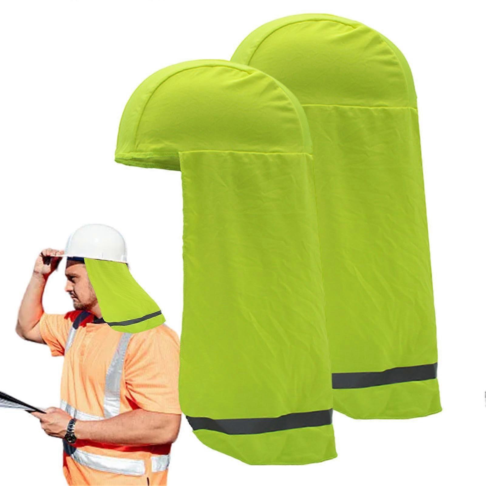 Helmet Neck Protector, Sun Protection, 2 Breathable Linings, QuickDrying Fluorescent Green