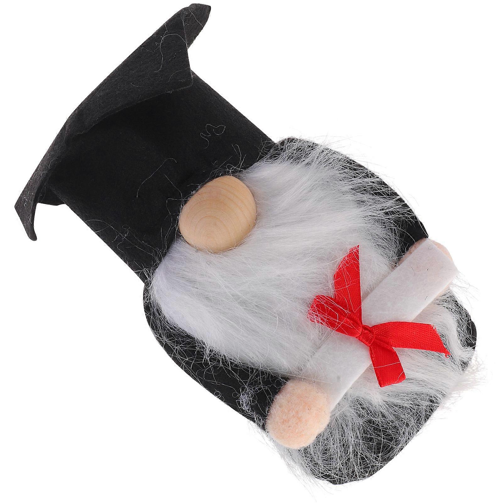 Small Graduation Gnome Plush Design Home Office School Ornament 26x14cm Assorted Color 1Set