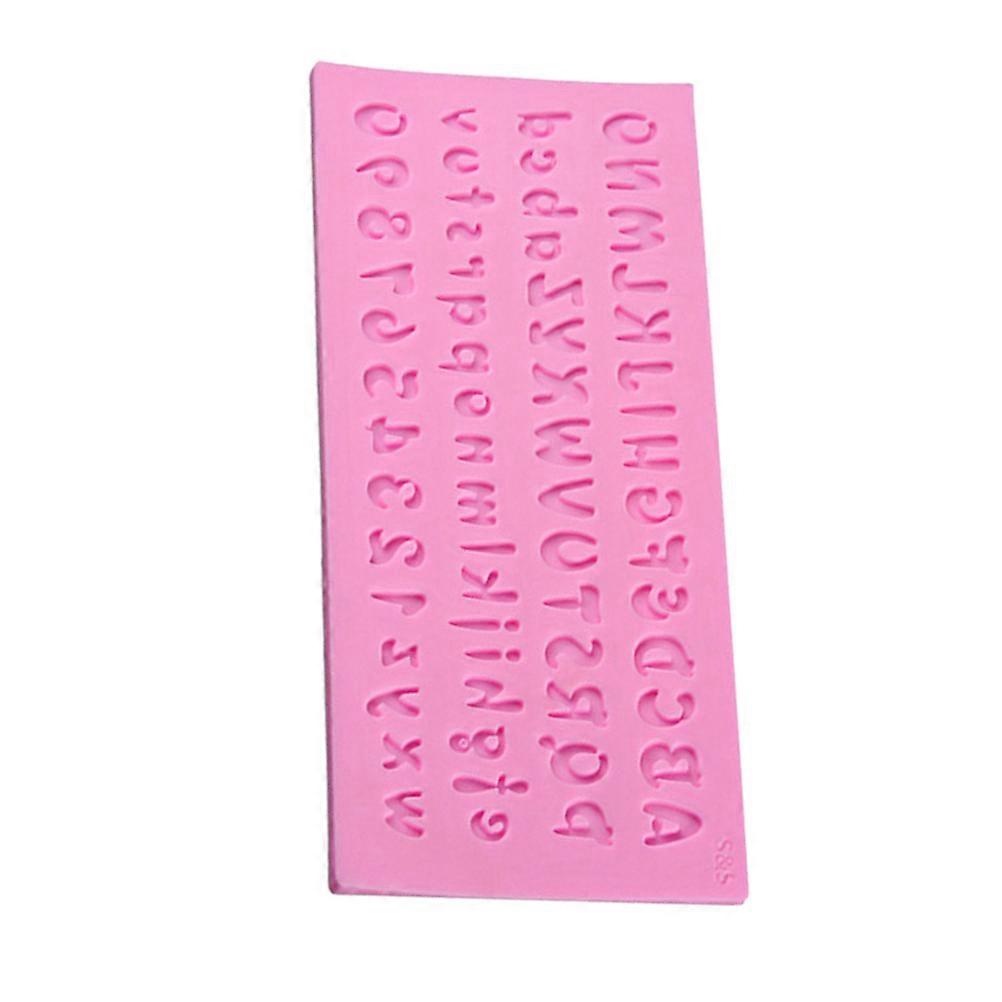 English Letter and Numbers Silicone Mold for Handmade Fondant Chocolate Cake Decoration 1 Set Baking Tool Pink