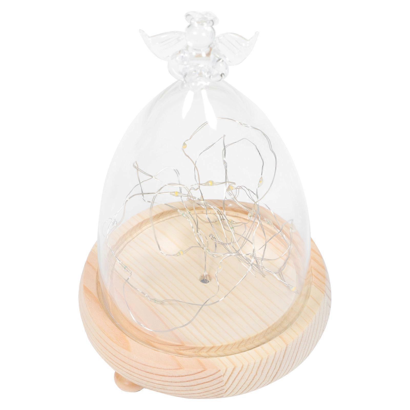 Glass Dome Ornament Angel Style Shaped Glass Cover Vase Use Appearance 7.86x3.93x3.93inch 1Pack