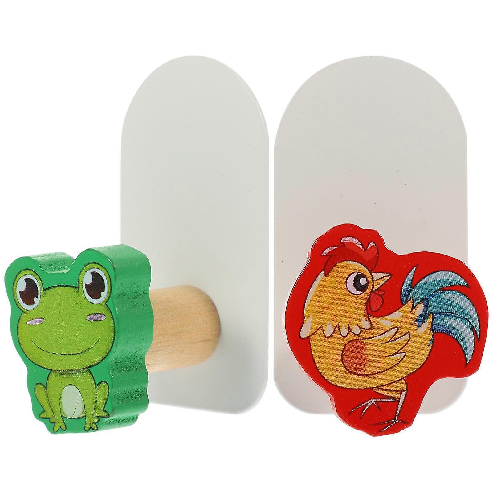 2pcs Cute Animal Wall Hooks Multipurpose Hooks Punch Free Hooks Coat Towel Hanging Hooks