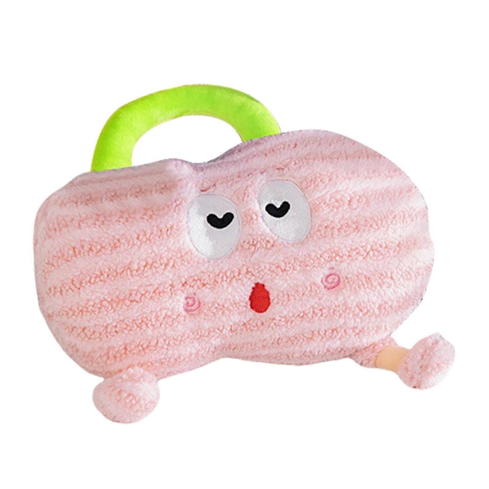 Heating Pad - Reusable Plush Bottle with Cute Cloud Grip, Portable Hand and Foot Warmer, Hot and Cold Compress in Rose Color