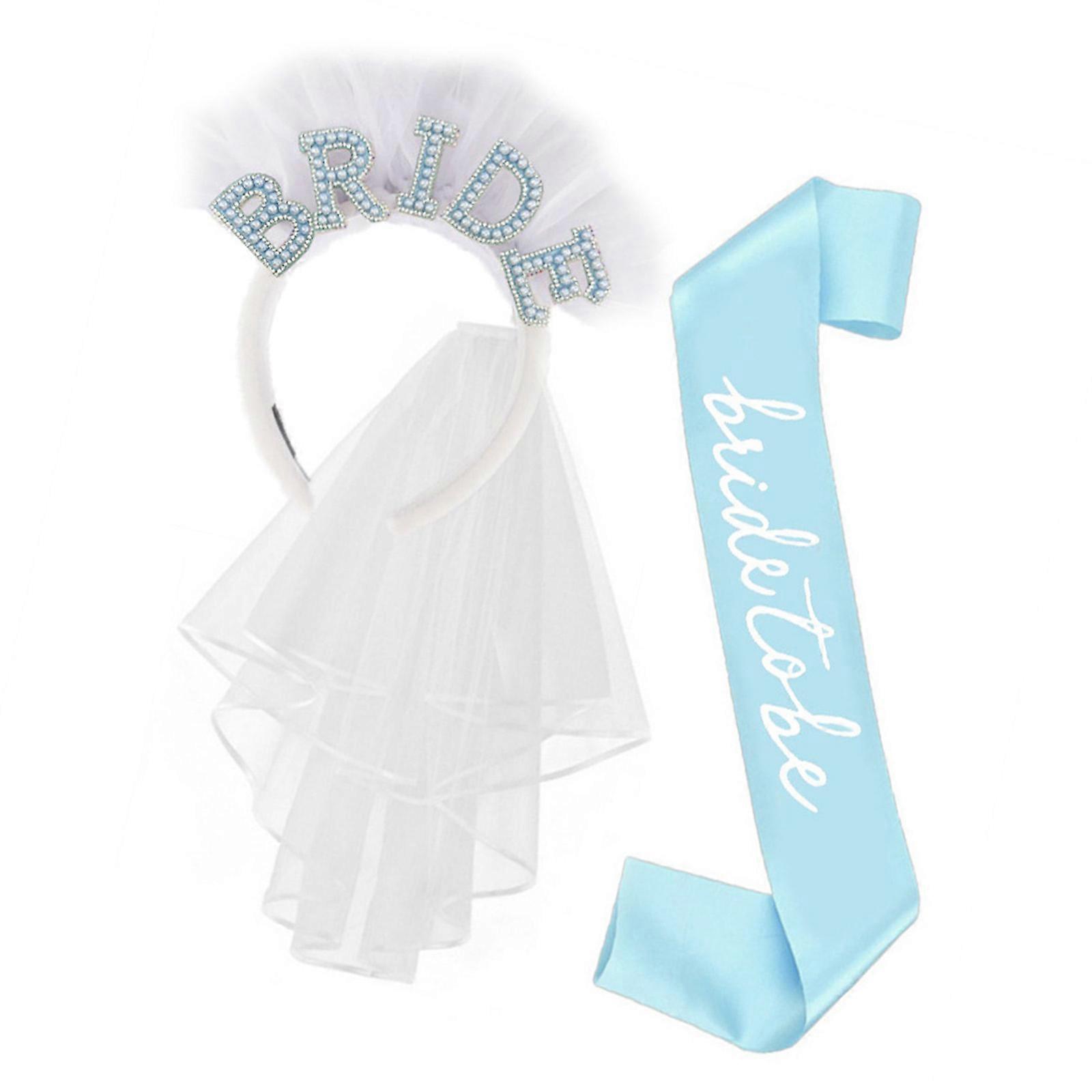 Versatile Bride Accessory With Interchangeable Hairband Veil And Multi Functional Wedding Sash  BL