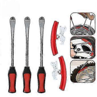 Tire Replacement Lever Tool Motorcycle Bicycle Tire Replacement Lever Rim Protector Car Scoop Tire Kit (3 Crowbars + 2 Protective Covers)
