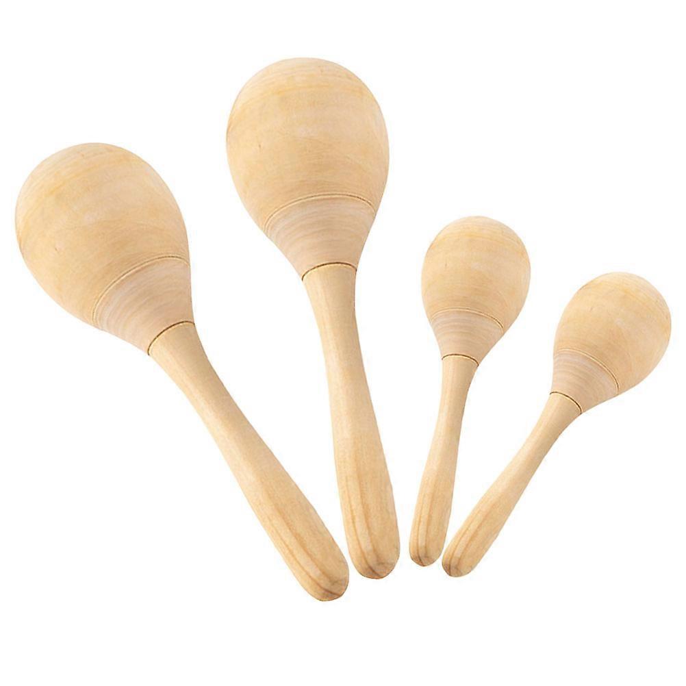 DIY Wooden Maracas Rhythm Training Tool For Early Education Performance Party Games 4Pcs