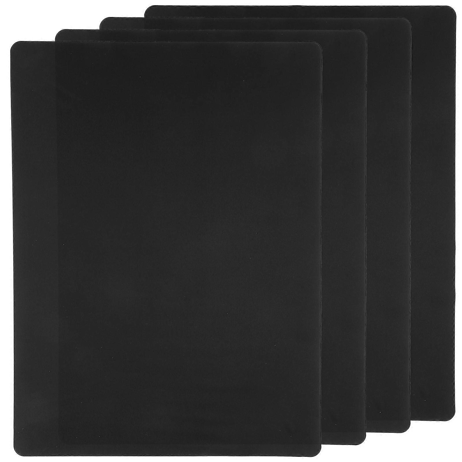Black Silicone Placemats for Home Nonslip Heatresistant Foldable Dining Table Mats 4pcs