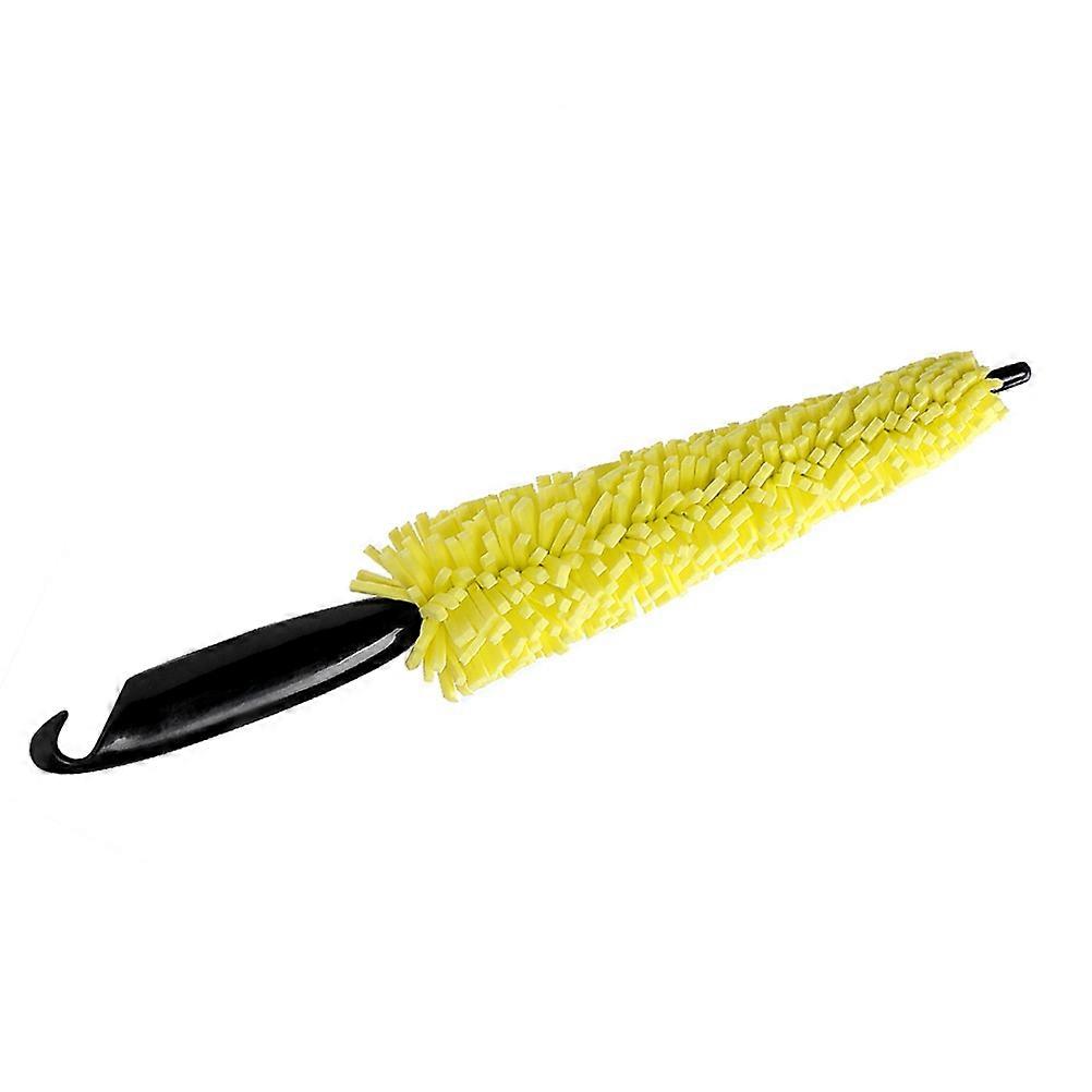 Car Tire Wheel Cleaning Brushes with Sponge Tips – Auto Rim Wash Tool for Tires and Wheels, Easy Grip Plastic Handle with Hanging Hook, Grease and