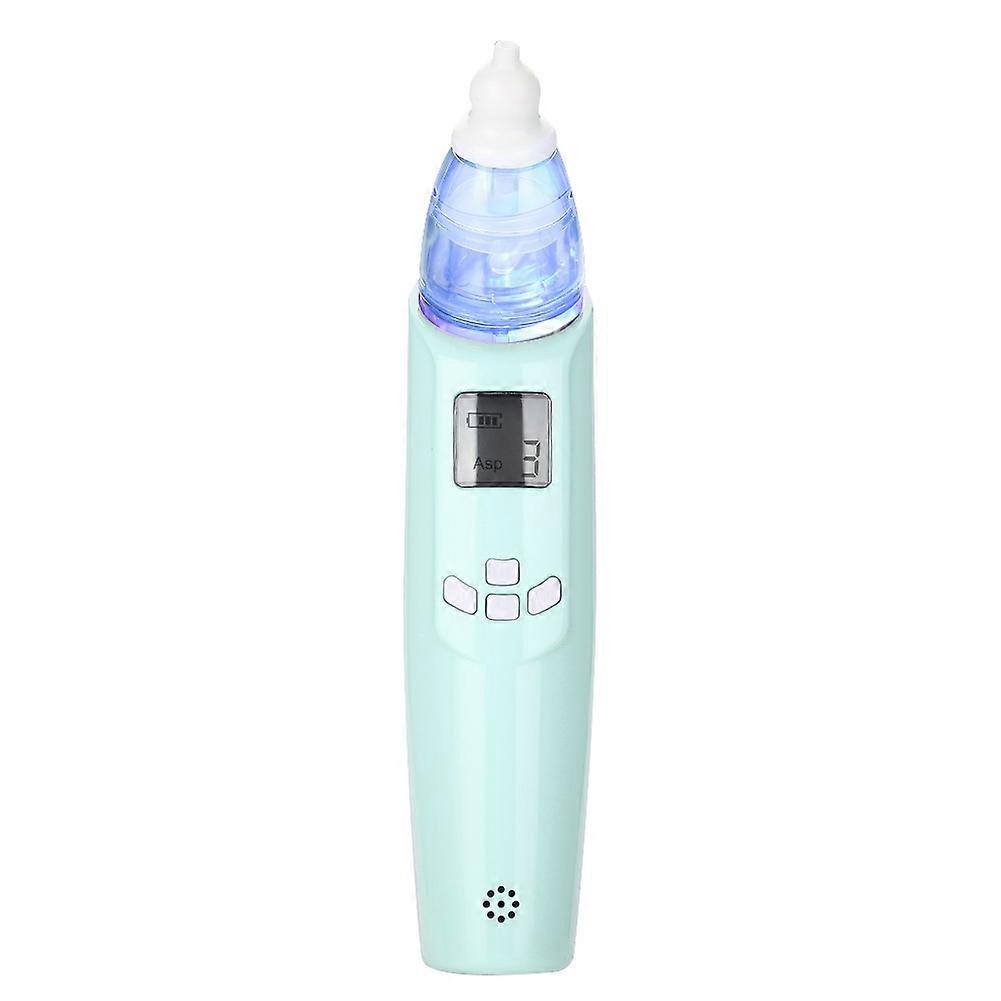 Electric Nasal Aspirator Portable Baby Mucus Cleaner with Soft LED Light and Music Light Blue