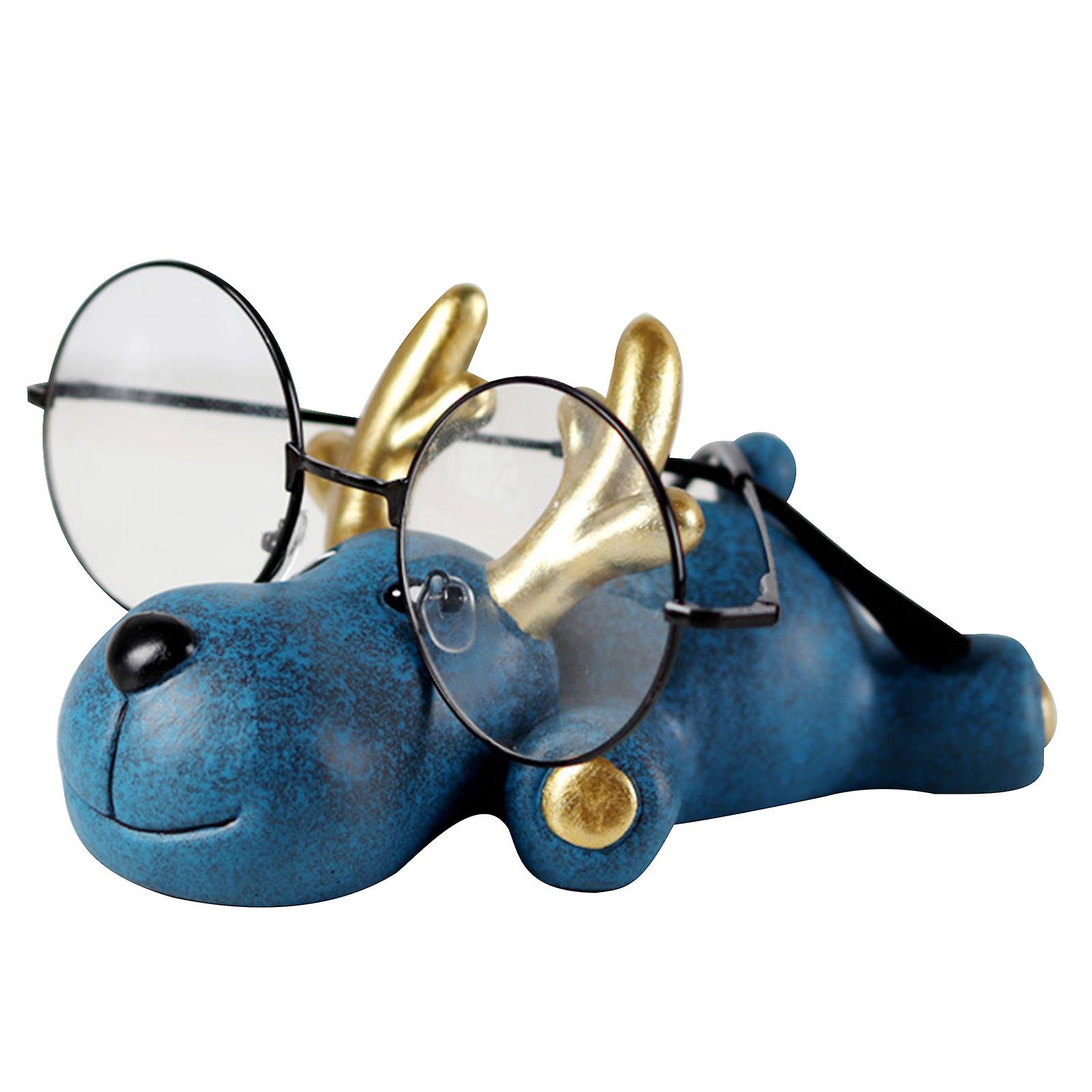 Cute Animal Figurine Elk Glasses Storage Holder Resin Statue Show Rack ...
