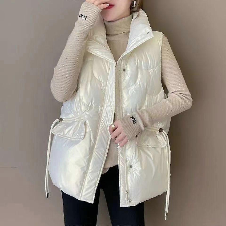 Fashionable Short Down Vest for Women Sleeveless Winter Autumn Warm and Comfortable