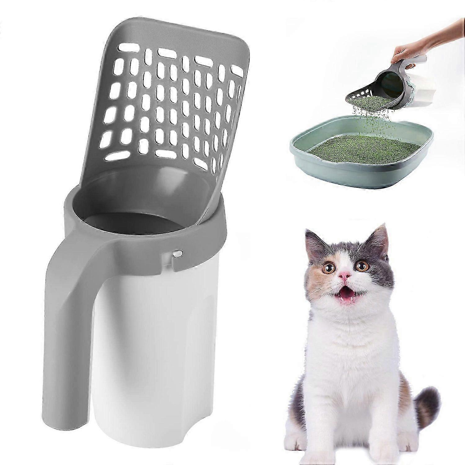Cat Litter Scoop With Holder, 2 In 1 Detachable Cat Litter Scoop for Easy Cleaning