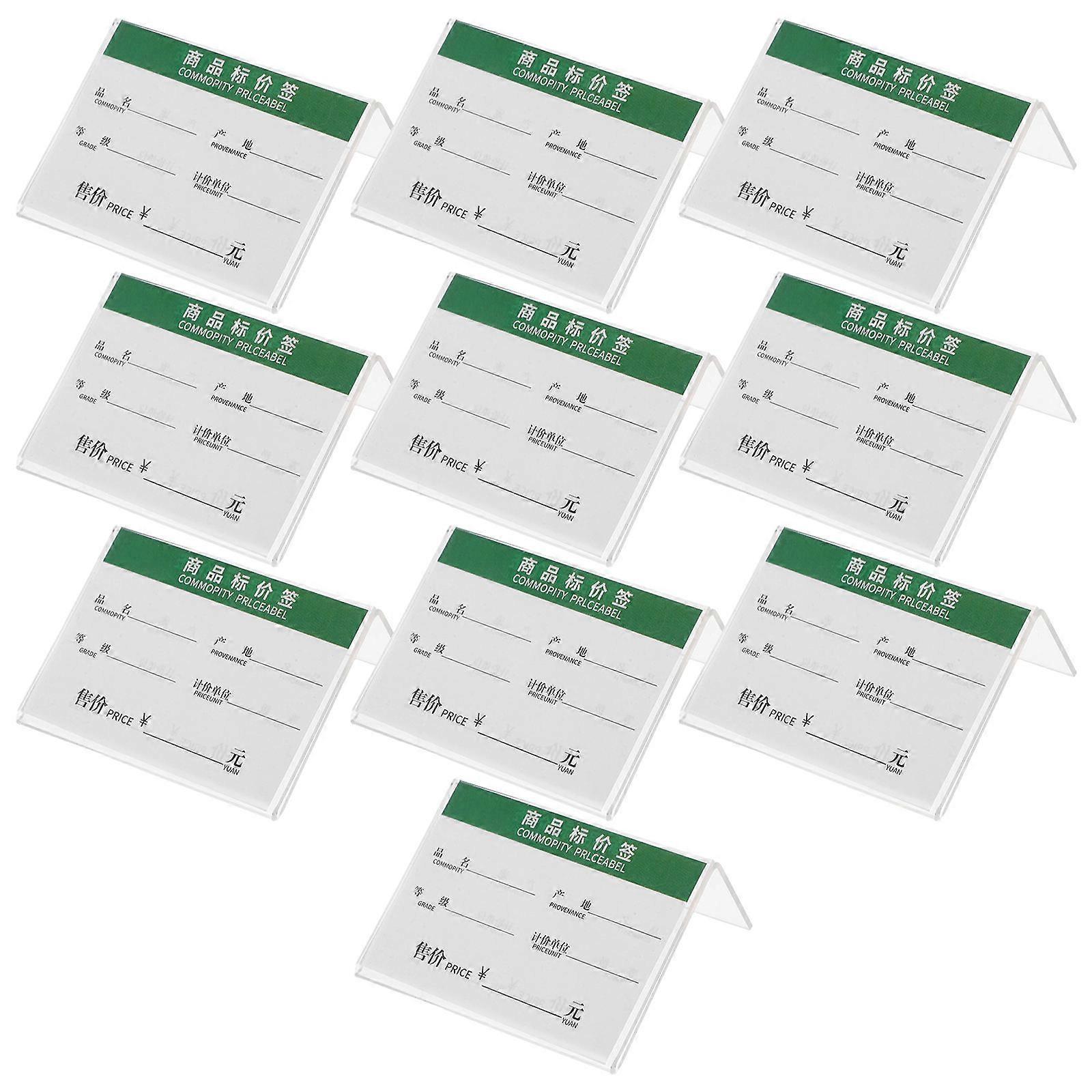 Transparent Acrylic Price Tag Holders with Self Adhesive for Labels in L Shape Pcs