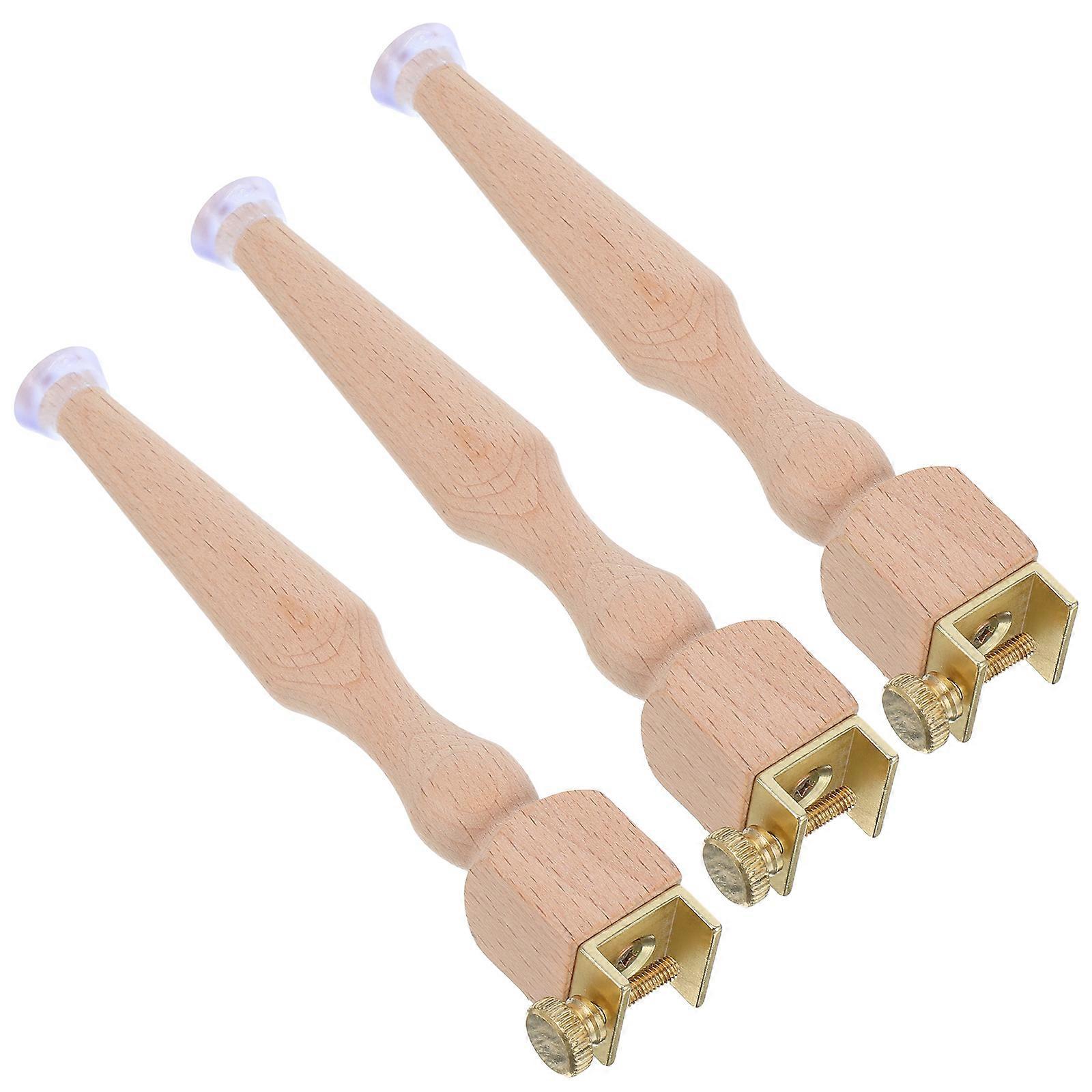 Adjustable Wooden Embroidery Frame Stand Set   3pcs Natural Cross Stitch Holder for Versatile Needlework Projects   Compact Portable Design with