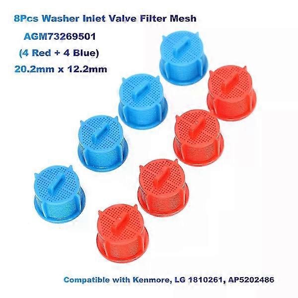 8 pcs Washing Machine Inlet Valve Filter Mesh AGM73269501 Compatible with Kenmore LG 1810261 AP586